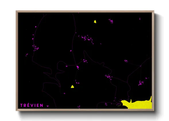 Une affiche de carte sur Trévien