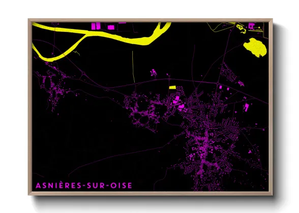Une affiche de carte sur Asnières-sur-Oise