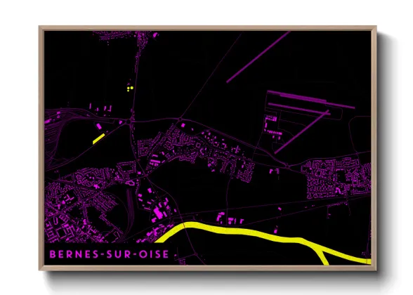 Une affiche de carte sur Bernes-sur-Oise