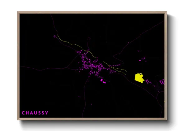 Une affiche de carte sur Chaussy