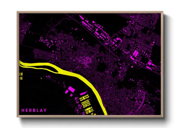 Une affiche de carte sur Herblay