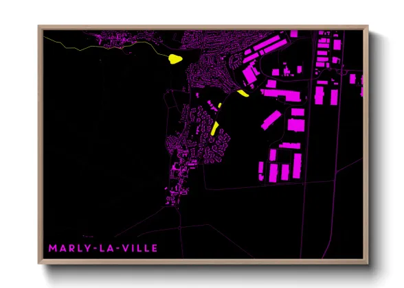 Une affiche de carte sur Marly-la-Ville