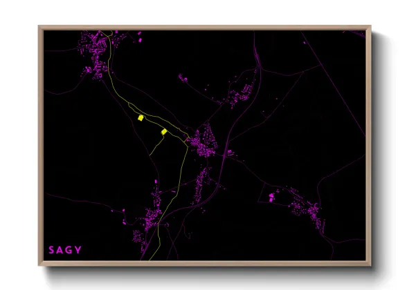 Une affiche de carte sur Sagy