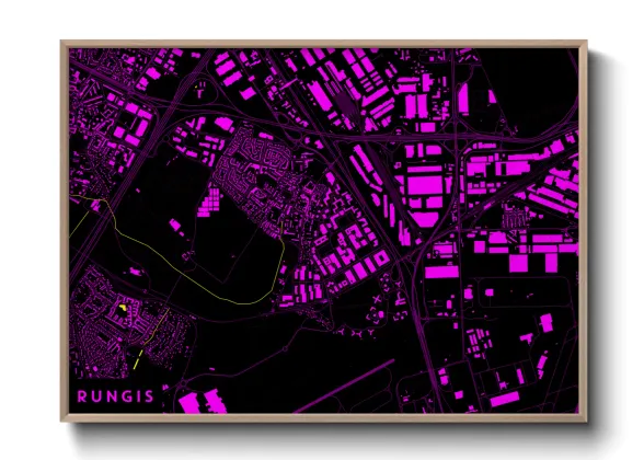 Une affiche de carte sur Rungis