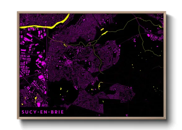 Une affiche de carte sur Sucy-en-Brie