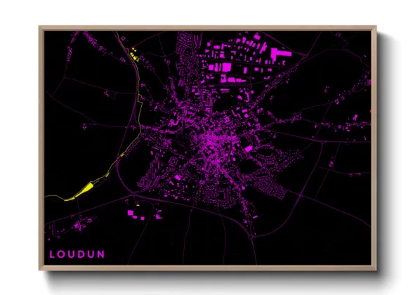 Une affiche de carte sur Loudun