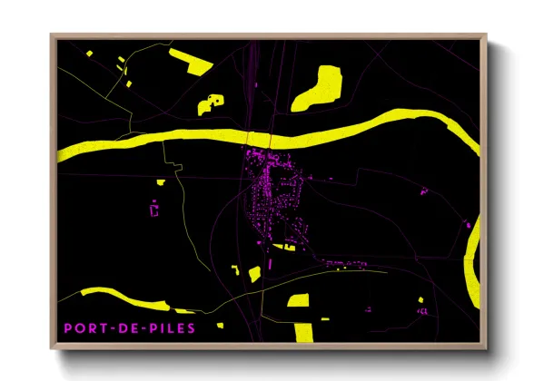 Une affiche de carte sur Port-de-Piles