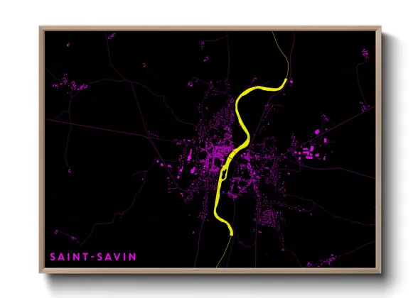 Une affiche de carte sur Saint-Savin