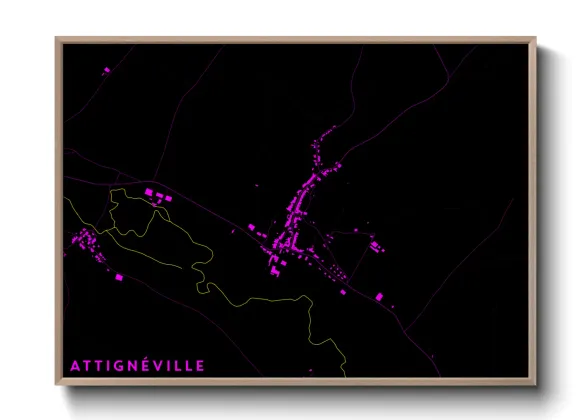 Une affiche de carte sur Attignéville