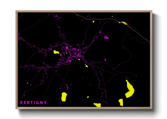 Une affiche de carte sur Xertigny