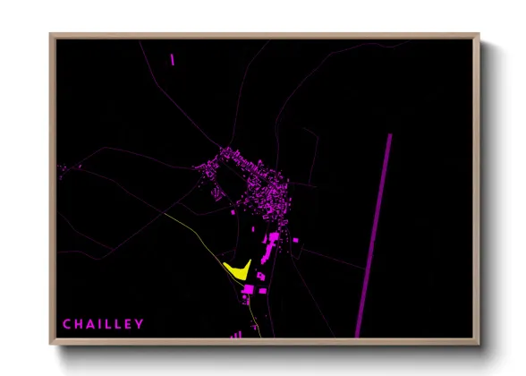 Une affiche de carte sur Chailley