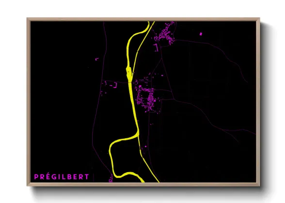 Une affiche de carte sur Prégilbert