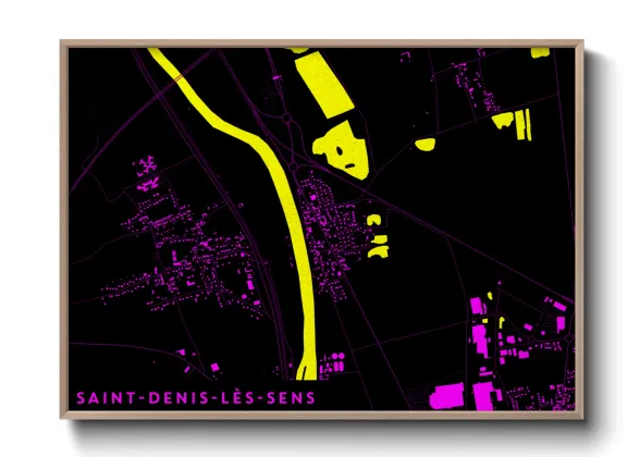 Une affiche de carte sur Saint-Denis-lès-Sens