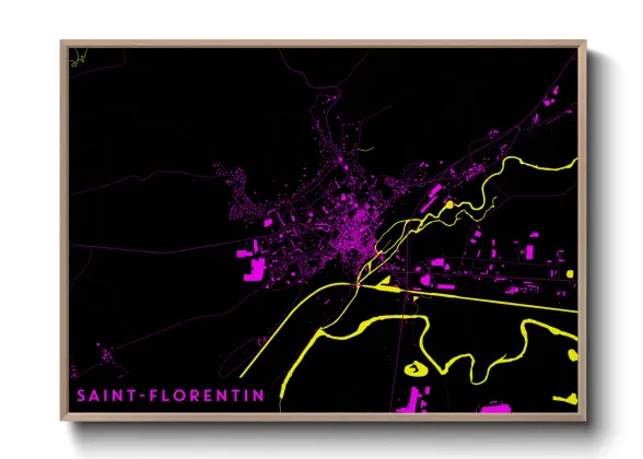 Une affiche de carte sur Saint-Florentin