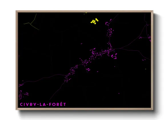 Une affiche de carte sur Civry-la-Forêt