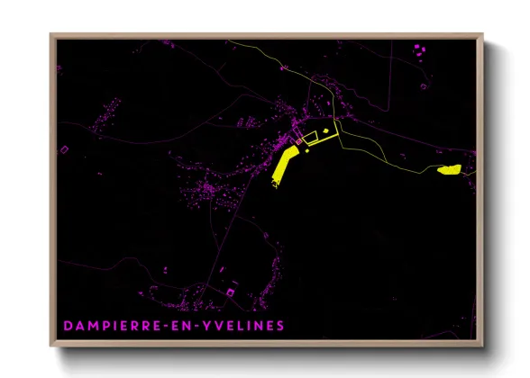 Une affiche de carte sur Dampierre-en-Yvelines