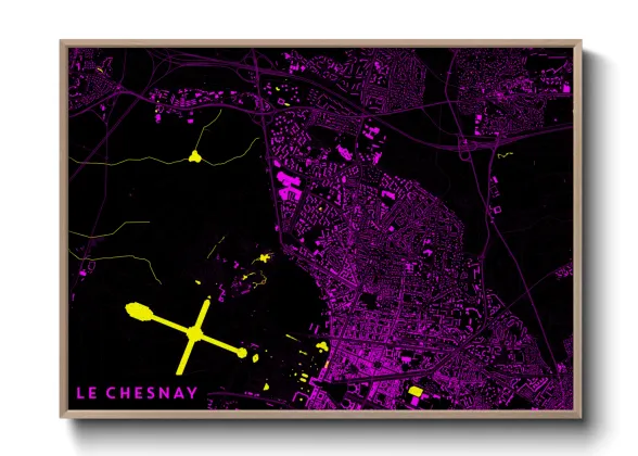 Une affiche de carte sur Le Chesnay