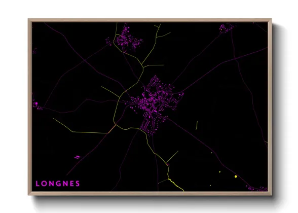 Une affiche de carte sur Longnes