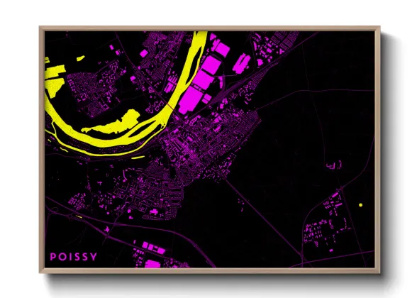 Une affiche de carte sur Poissy