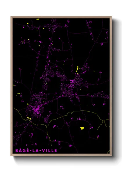 Une affiche de carte sur Bâgé-la-Ville