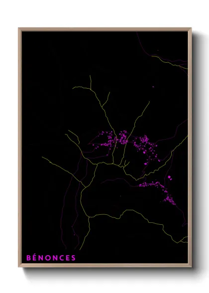 Une affiche de carte sur Bénonces