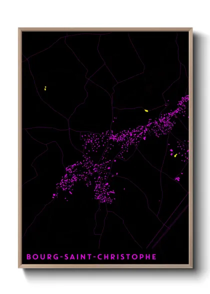 Une affiche de carte sur Bourg-Saint-Christophe