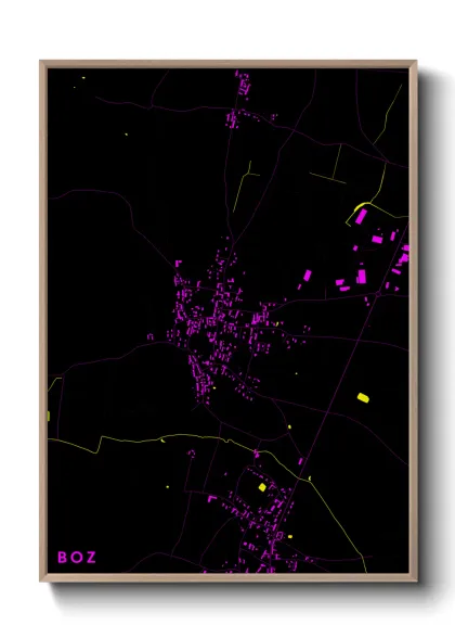 Une affiche de carte sur Boz