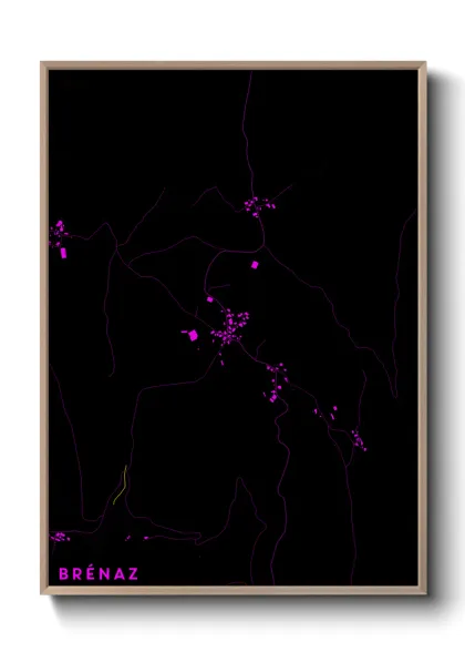 Une affiche de carte sur Brénaz