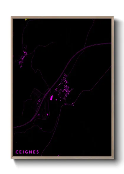 Une affiche de carte sur Ceignes