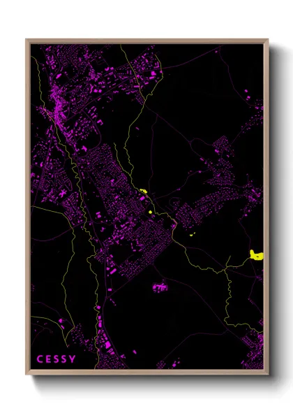 Une affiche de carte sur Cessy