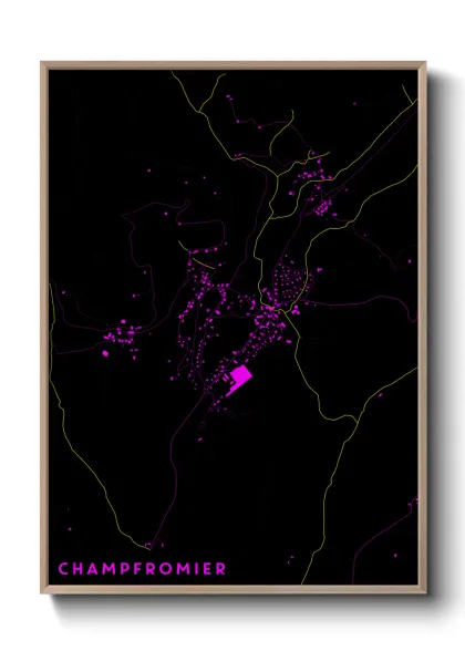 Une affiche de carte sur Champfromier