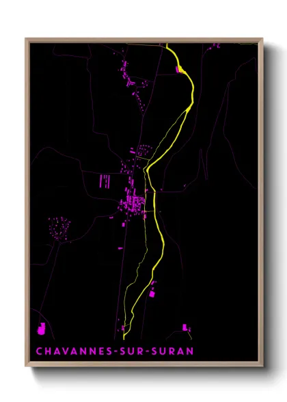 Une affiche de carte sur Chavannes-sur-Suran