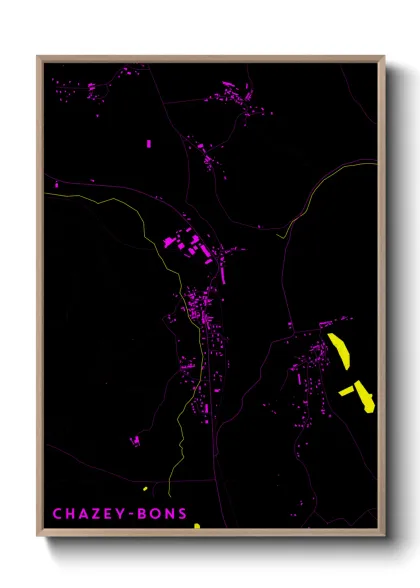 Une affiche de carte sur Chazey-Bons