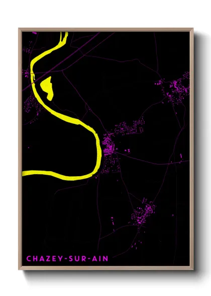 Une affiche de carte sur Chazey-sur-Ain