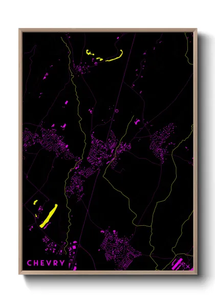 Une affiche de carte sur Chevry