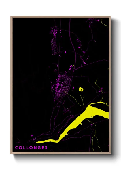 Une affiche de carte sur Collonges