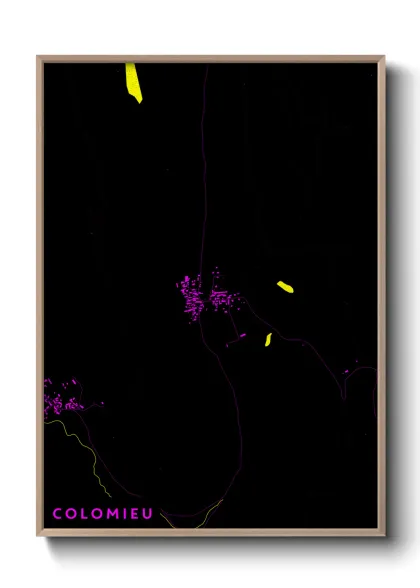 Une affiche de carte sur Colomieu