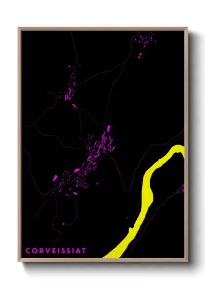 Une affiche de carte sur Corveissiat