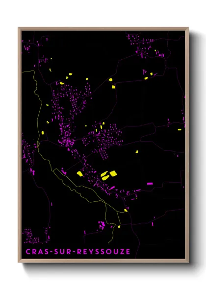 Une affiche de carte sur Cras-sur-Reyssouze