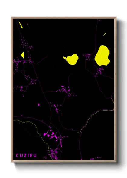 Une affiche de carte sur Cuzieu