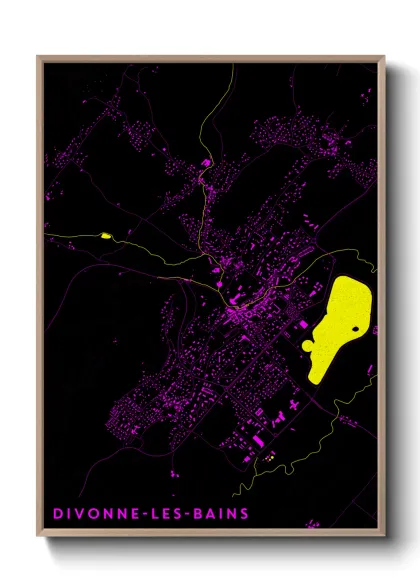 Une affiche de carte sur Divonne-les-Bains
