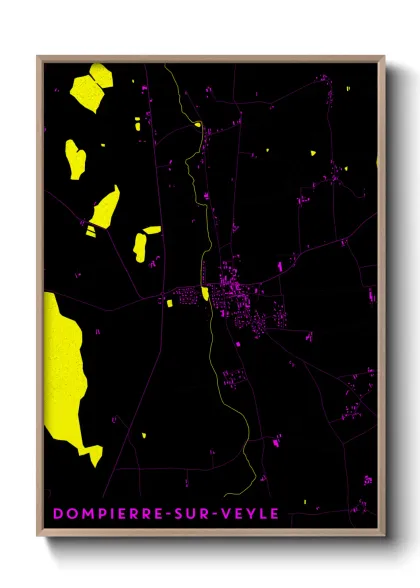 Une affiche de carte sur Dompierre-sur-Veyle