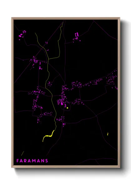 Une affiche de carte sur Faramans