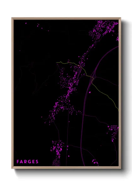 Une affiche de carte sur Farges