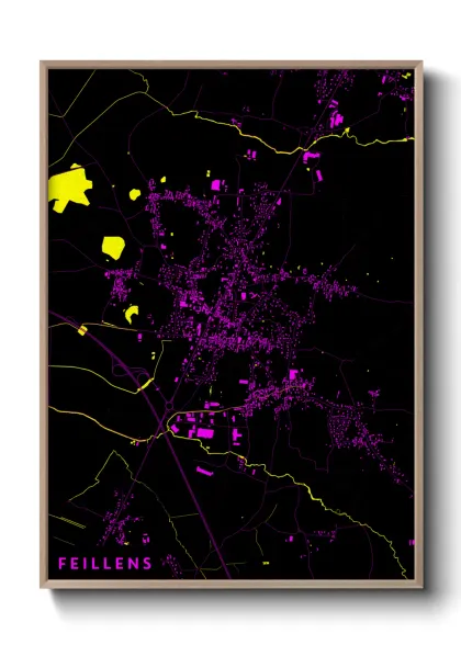 Une affiche de carte sur Feillens