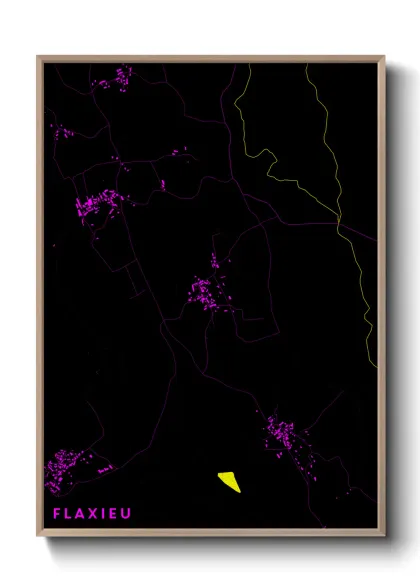 Une affiche de carte sur Flaxieu