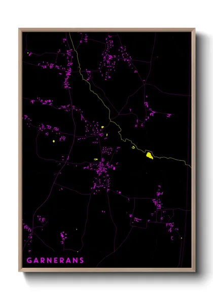 Une affiche de carte sur Garnerans
