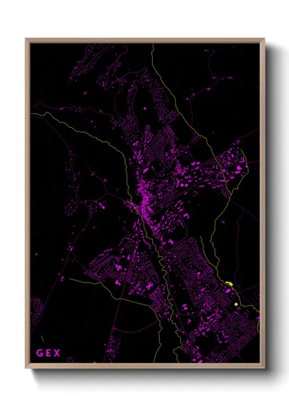 Une affiche de carte sur Gex