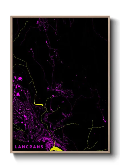 Une affiche de carte sur Lancrans