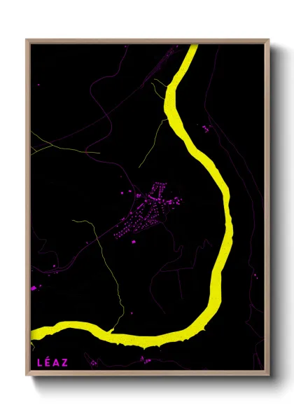 Une affiche de carte sur Léaz